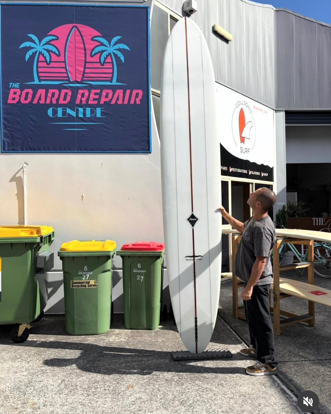 Surfboard repair workshop detail at The Board Repair Centre